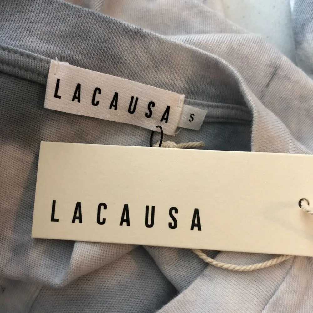 Lacausa Lolo Henley Medium Weight Organic Cotton Jersey Unisex Fit Blue S - Image 7