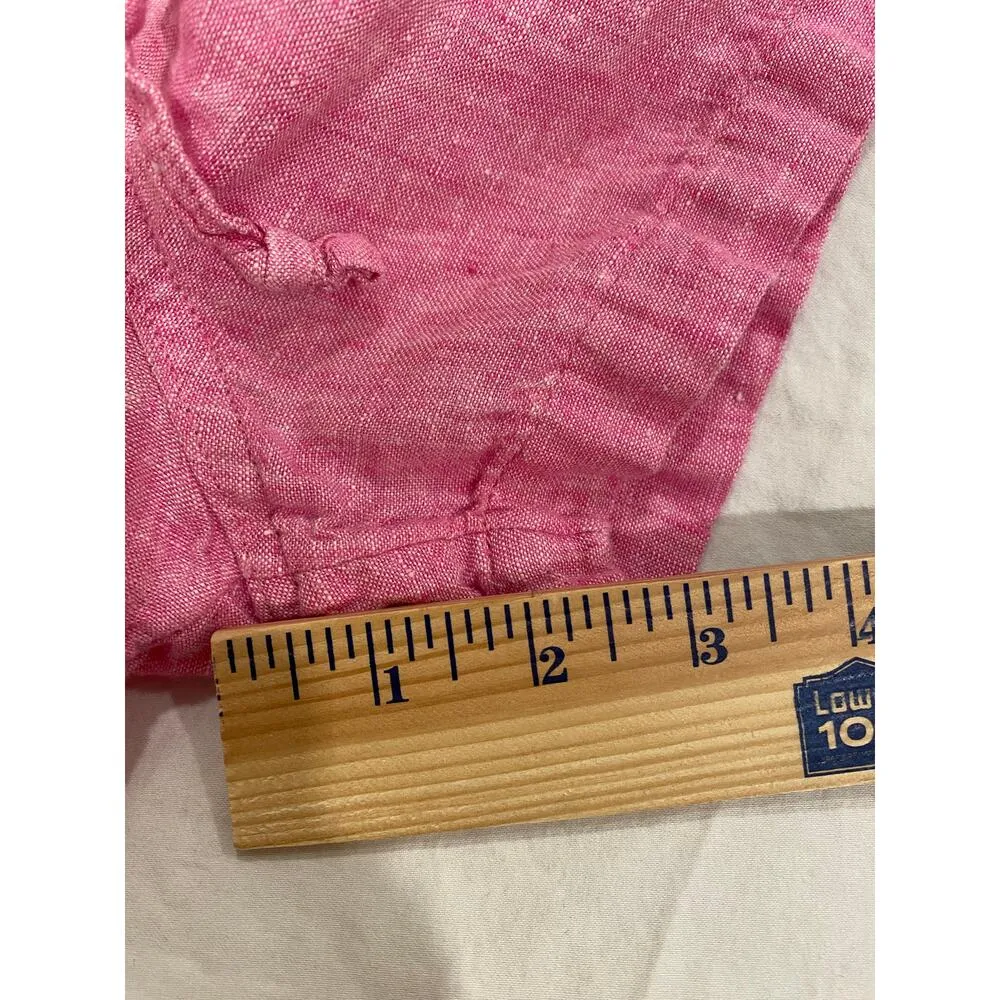 C&C California Drawstring Linen Pull On Sweat Shorts Pink Women's Size Medium - Image 8