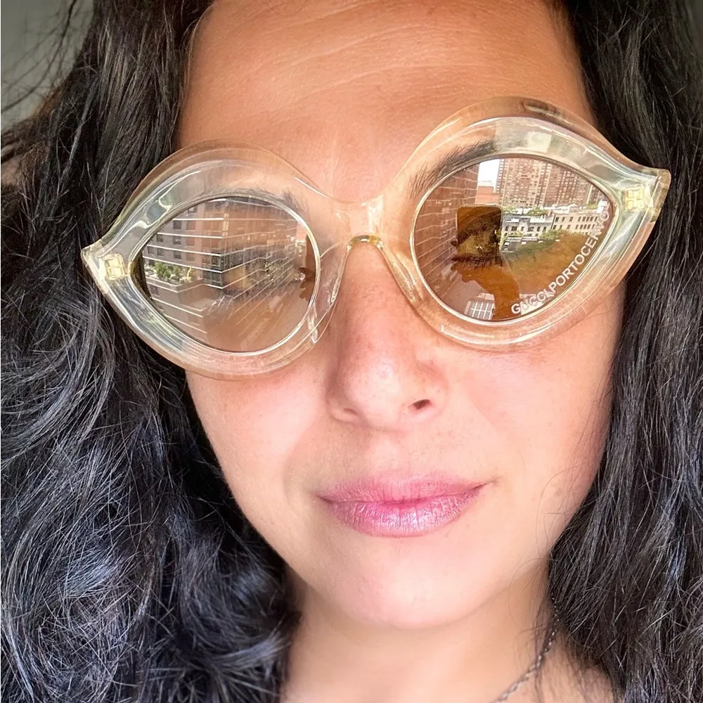 Authentic GUCCI 53mm Cat Eye 'Porto Cervo'  transparent Acetate Sunglasses - Image 14