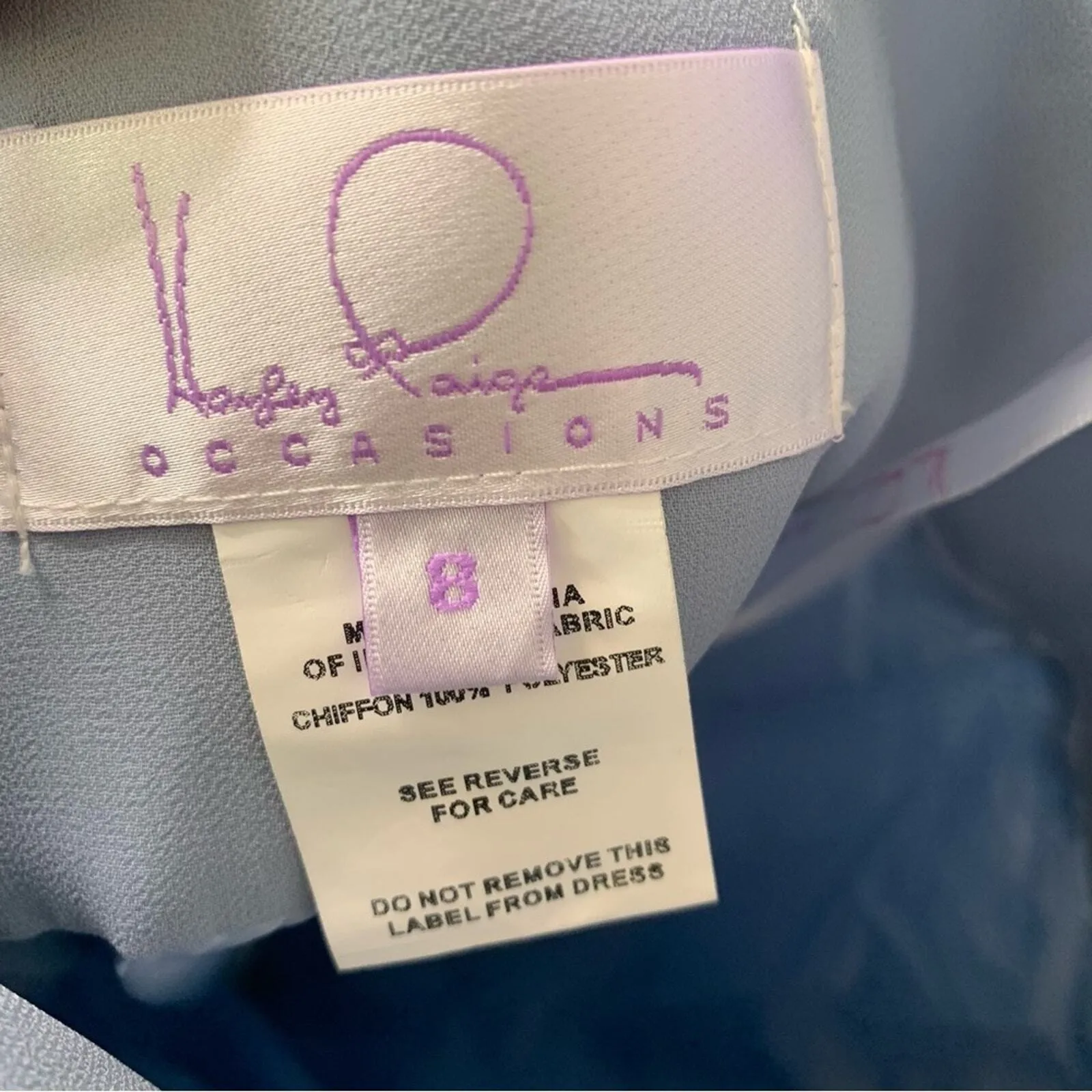 Hayley Paige bH blue bridesmaid dress maxi chiffon size 8 wedding‎ guest modest - Image 9