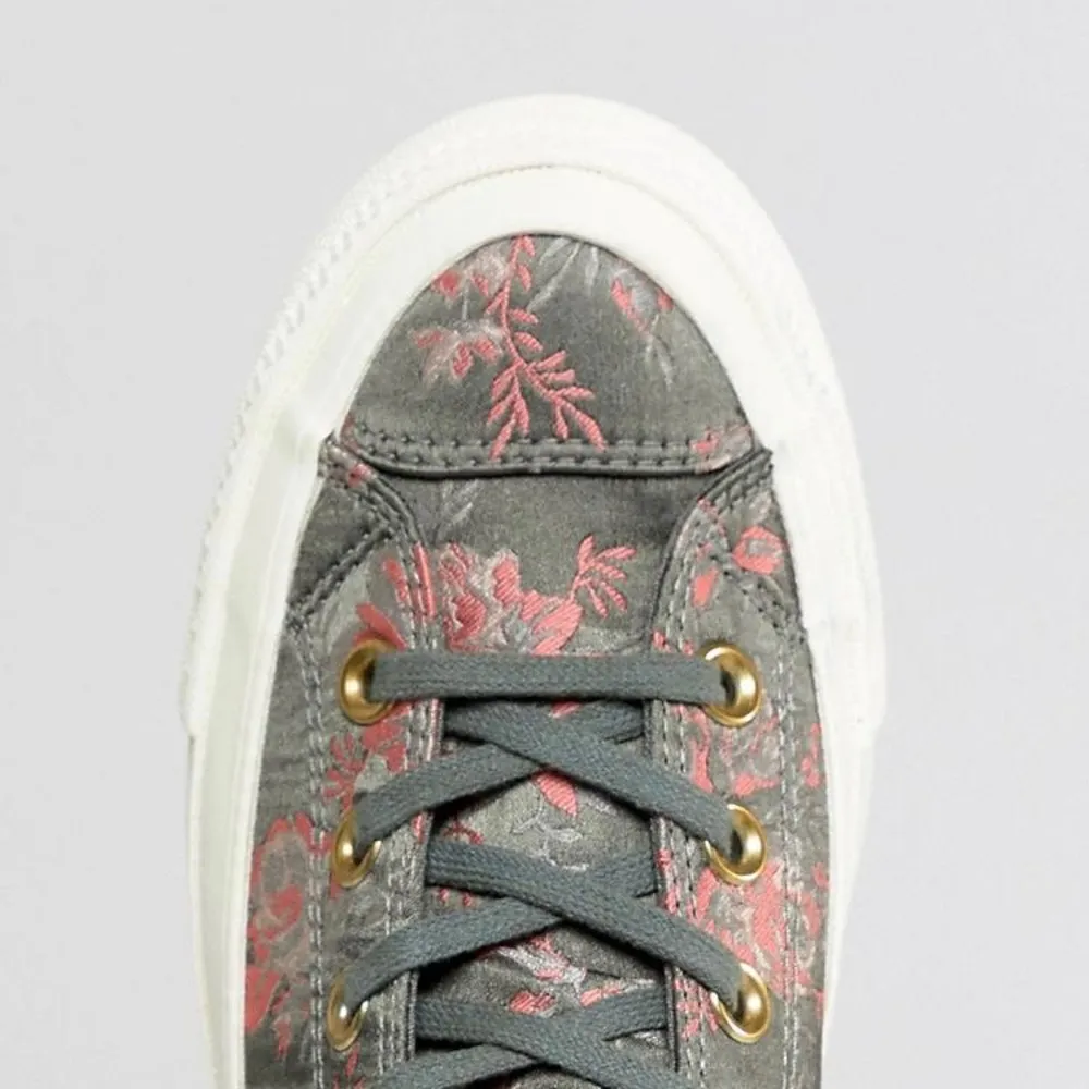 Converse CTAS Lift Ripple Hi River Rock/Floral/Egret Platform Sneakers Size 7.5 - Image 4