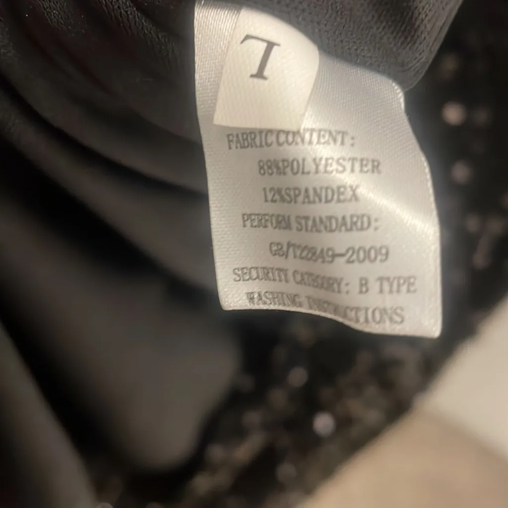 New holiday dress spaghetti straps velvet sequin dress in black Large - Image 11