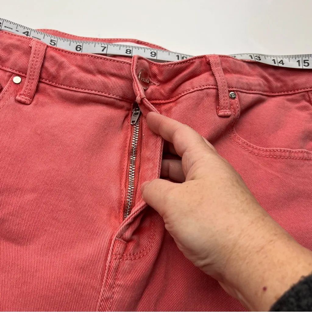 Risen Women's High Rise Tummy Control Cropped Wide Leg Jeans Size 15 / 32 Pink - Image 10