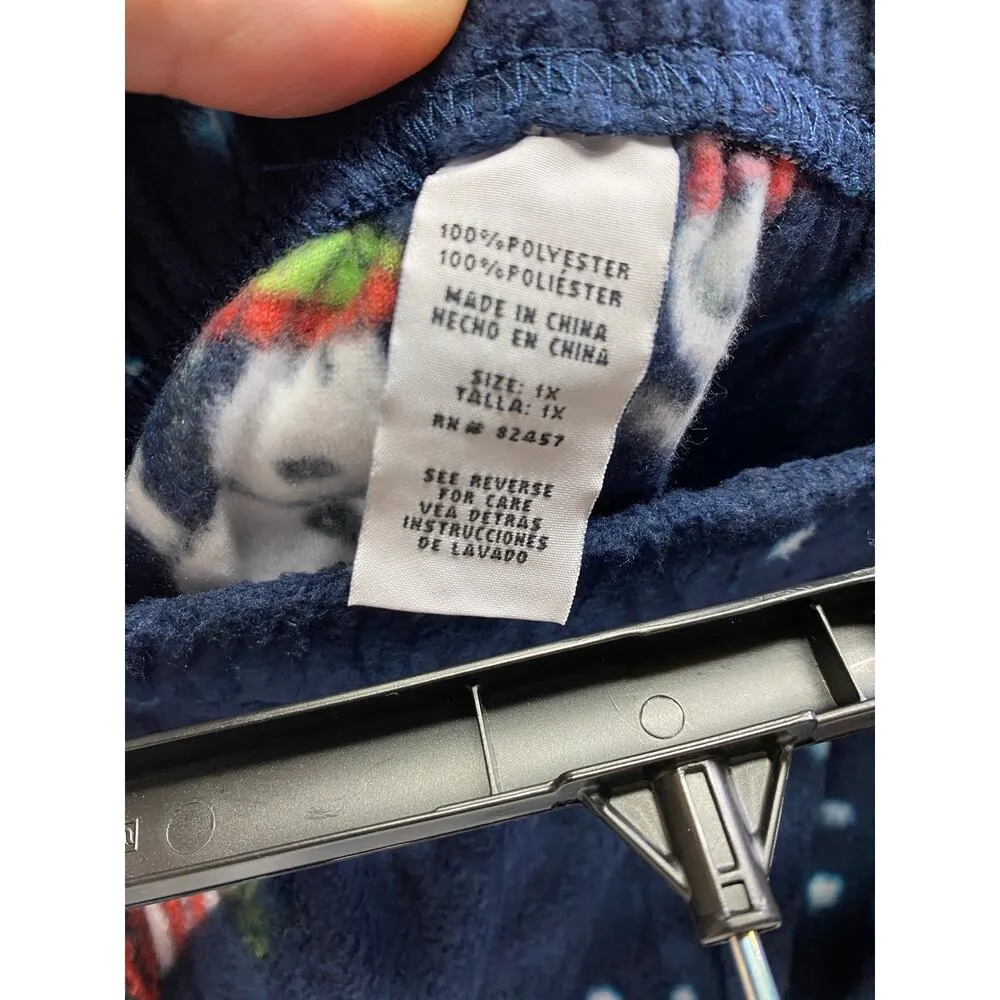 Peanuts Women's 1X Snoopy Winter Pajama Set Red Blue Christmas Gift Snowman New Black - Image 7