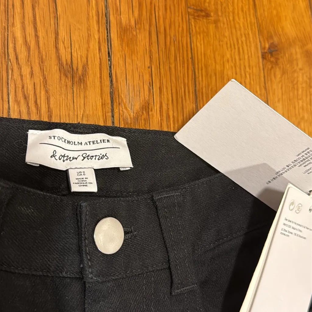nwt Stockholm atelier & Other Stories Black Flared denim skinny jeans size 0 - Image 4