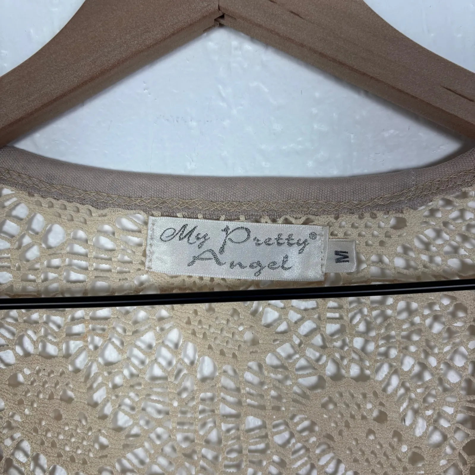 My Pretty Angel Crochet Linen Blend Sleeveless Vest Boho Festival Medium - Image 6