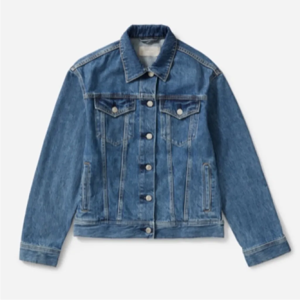 Everlane - The Shrunken Denim Jacket Sz L - Image 3