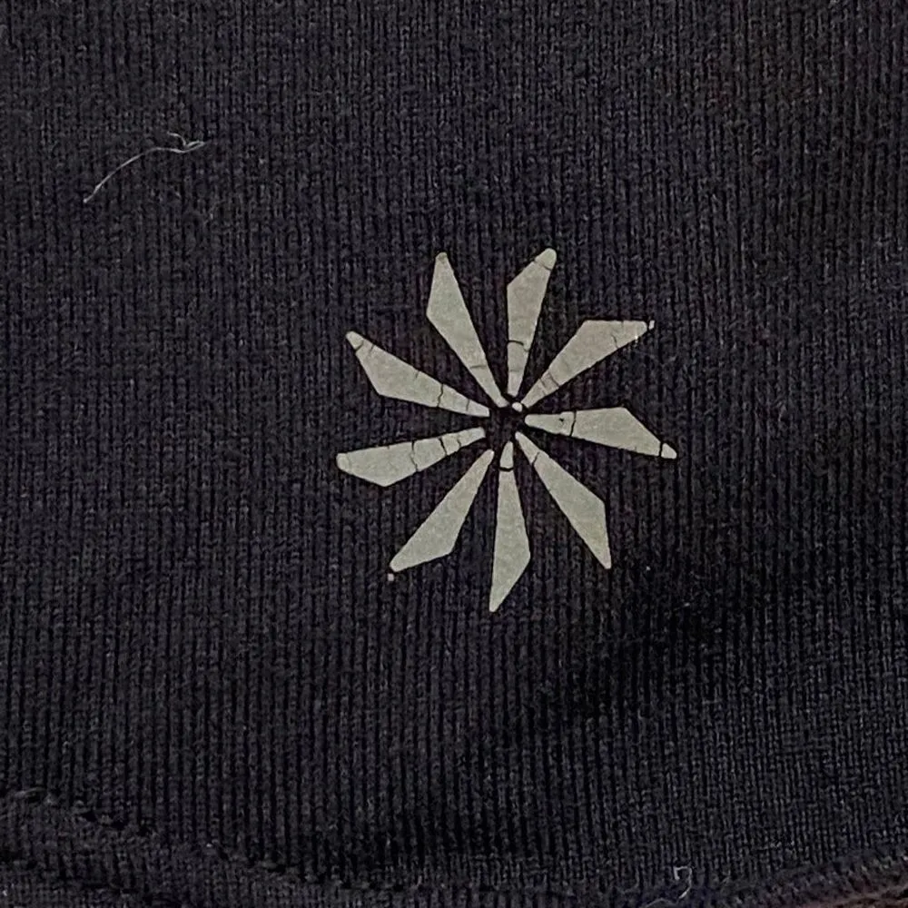 Athleta Black Skirted Leggings L Ruched Reflective Activewear Pants - Image 8