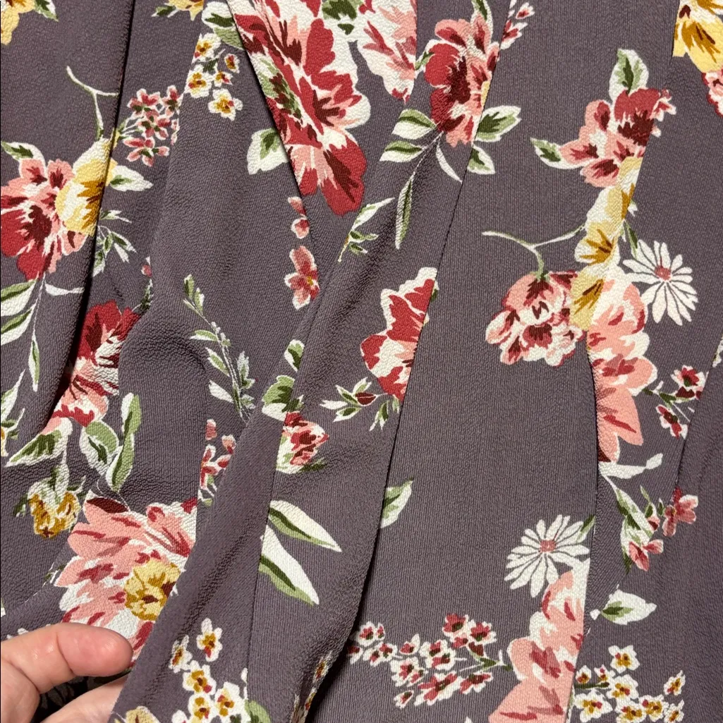 XL 1x Lavender purple short kimono cardigan wide sleeves floral Ces femme - Image 2