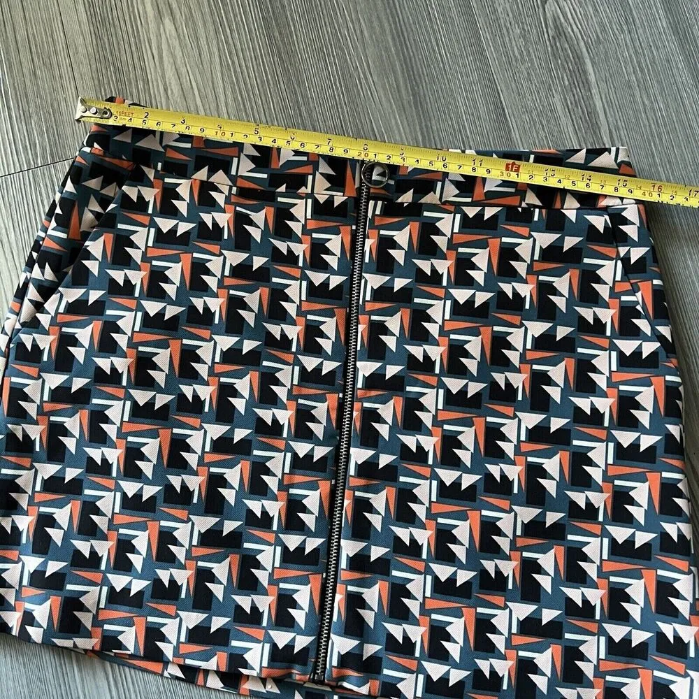 Promod Skirt Womens Size 6 Mini Abstract Geometric Print Zipper - Image 3