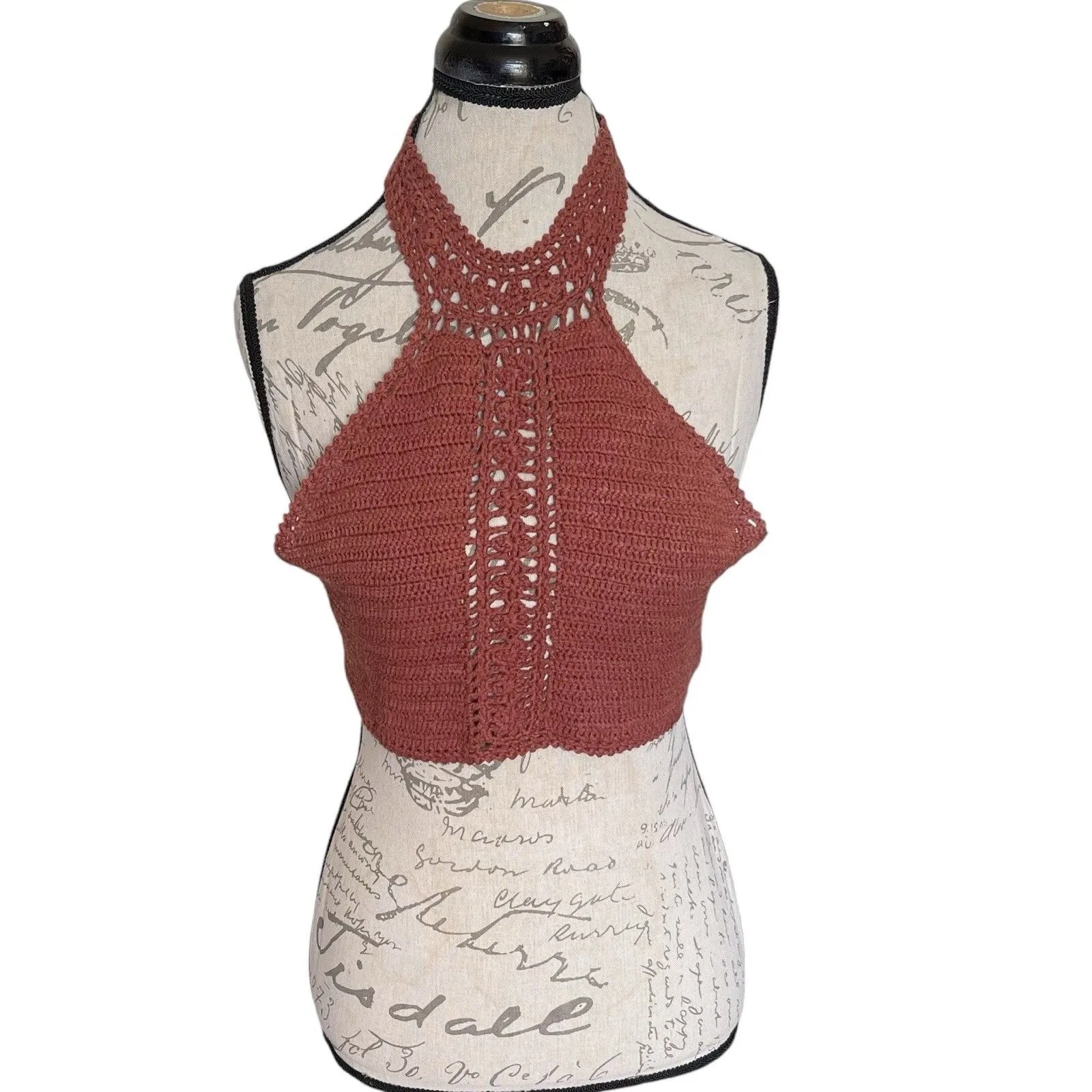 American eagle Womens Sz Small Halter Top Crop Boho Hipster Festival Bohemian - Image 2