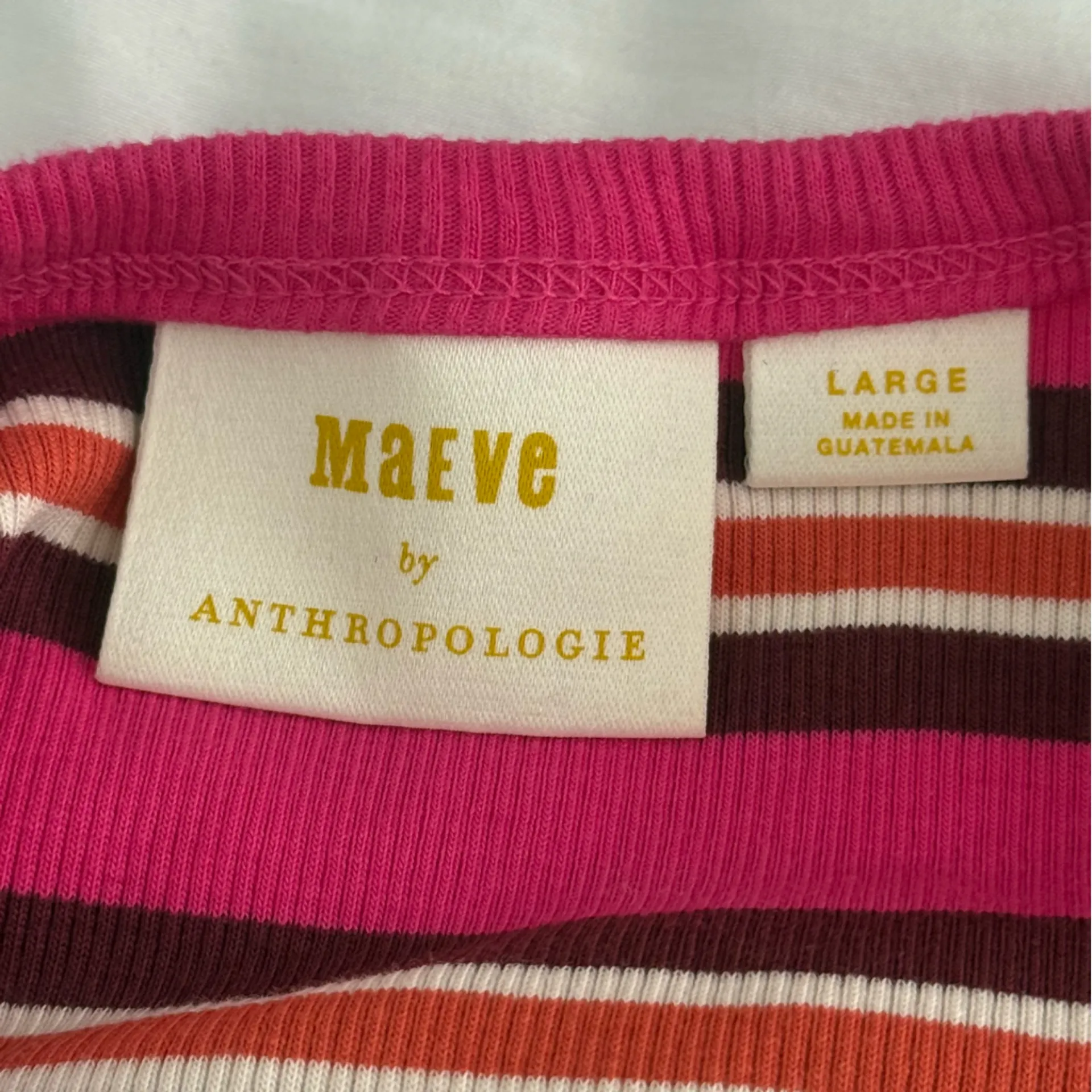 Anthropologie Maeve The Blair Pink Striped Baby Tee - Image 4