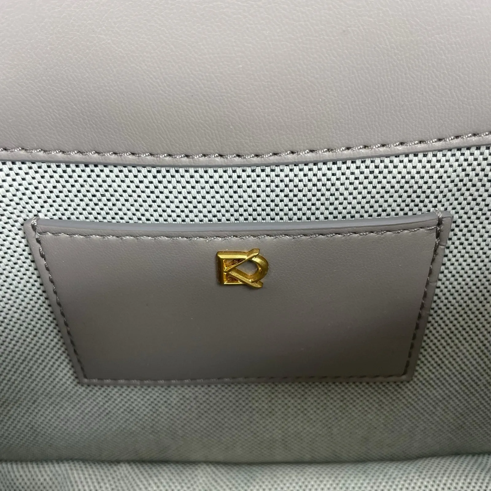 Donna Karan Malverne Leather Suede Crossbody Bag In Cloud Grey Gold - Image 11