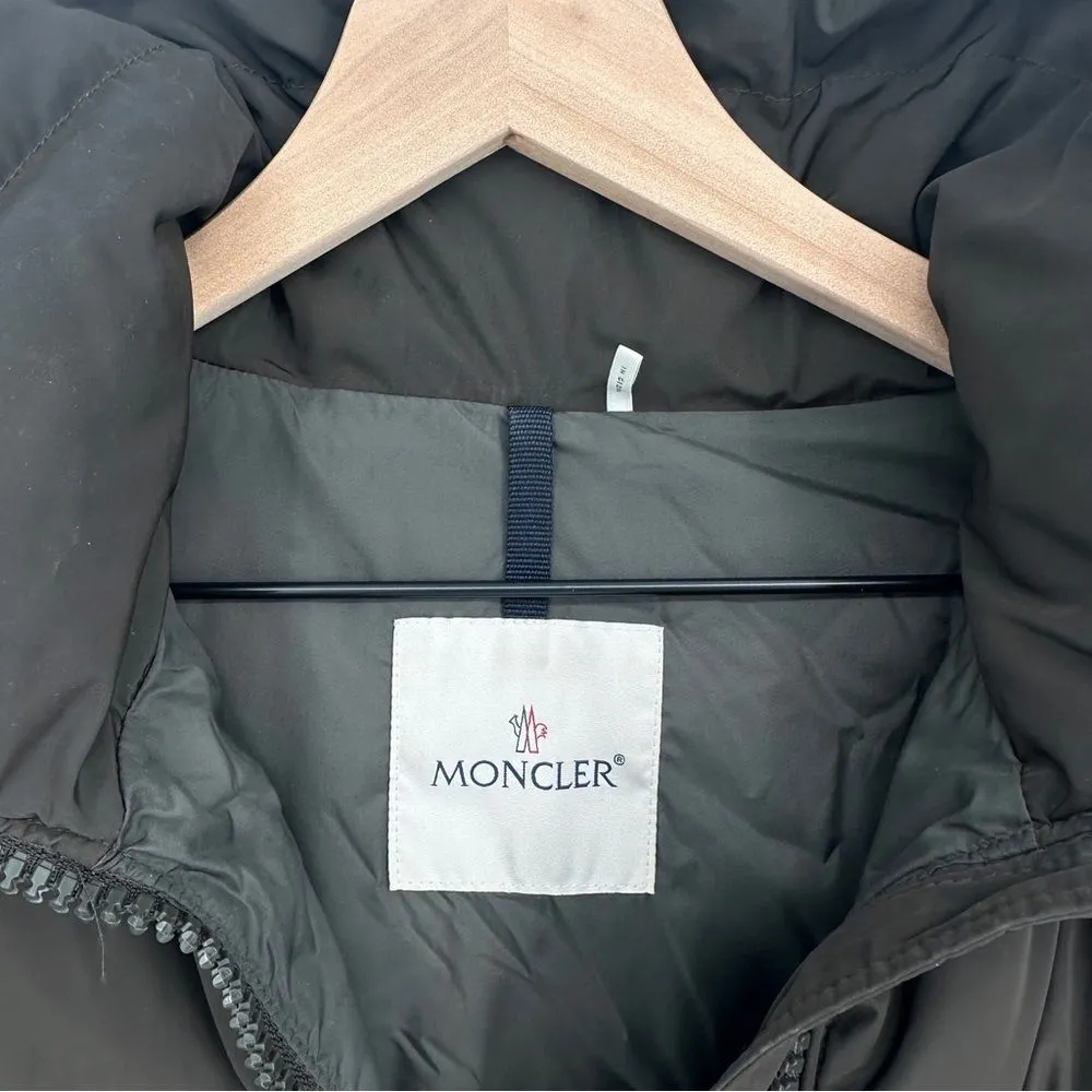 Moncler Petrea Quilted Puffer Jacket Feather Pure Goose Down Black XS Dark Grey - Image 8