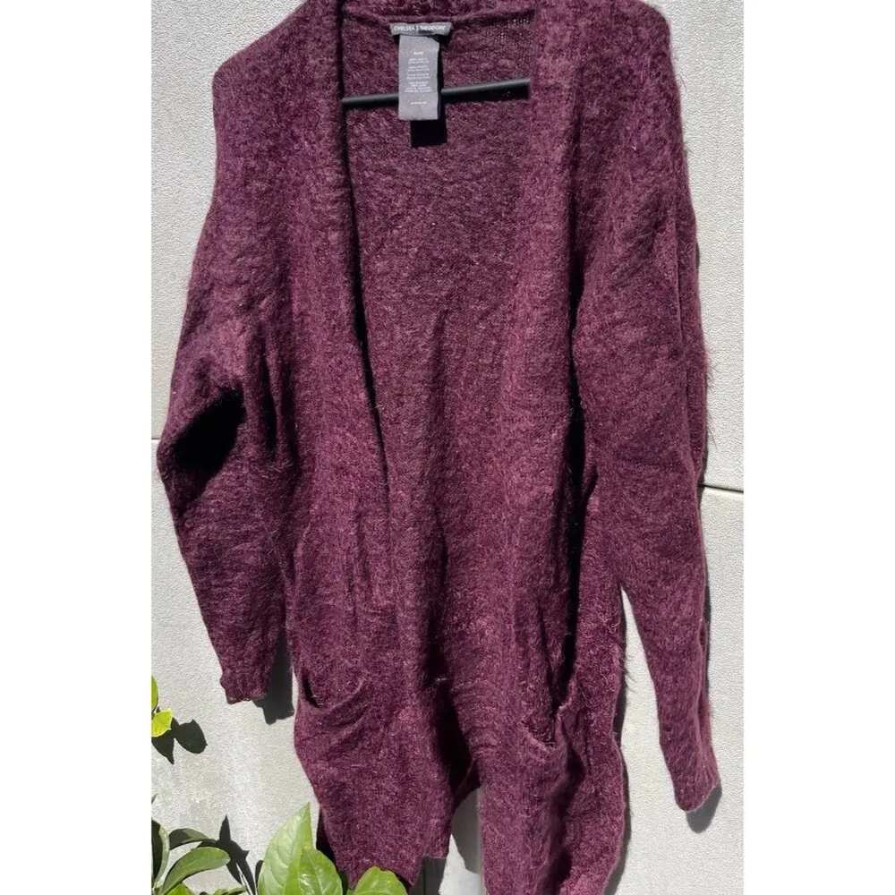 Chelsea & Theodore Size Women’s Red Maroon Western Poncho Sweater Jacket Size M - Image 8