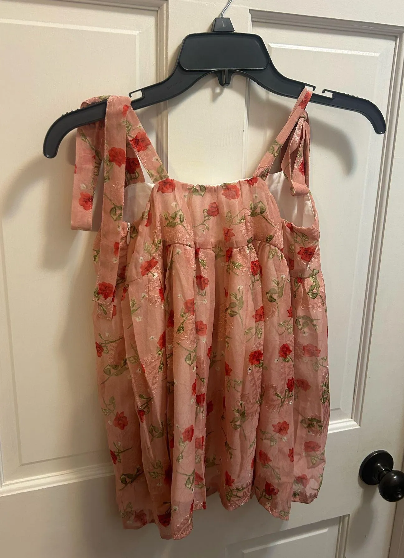 DuForm Floral Babydoll Tank Pink Size M - Image 3