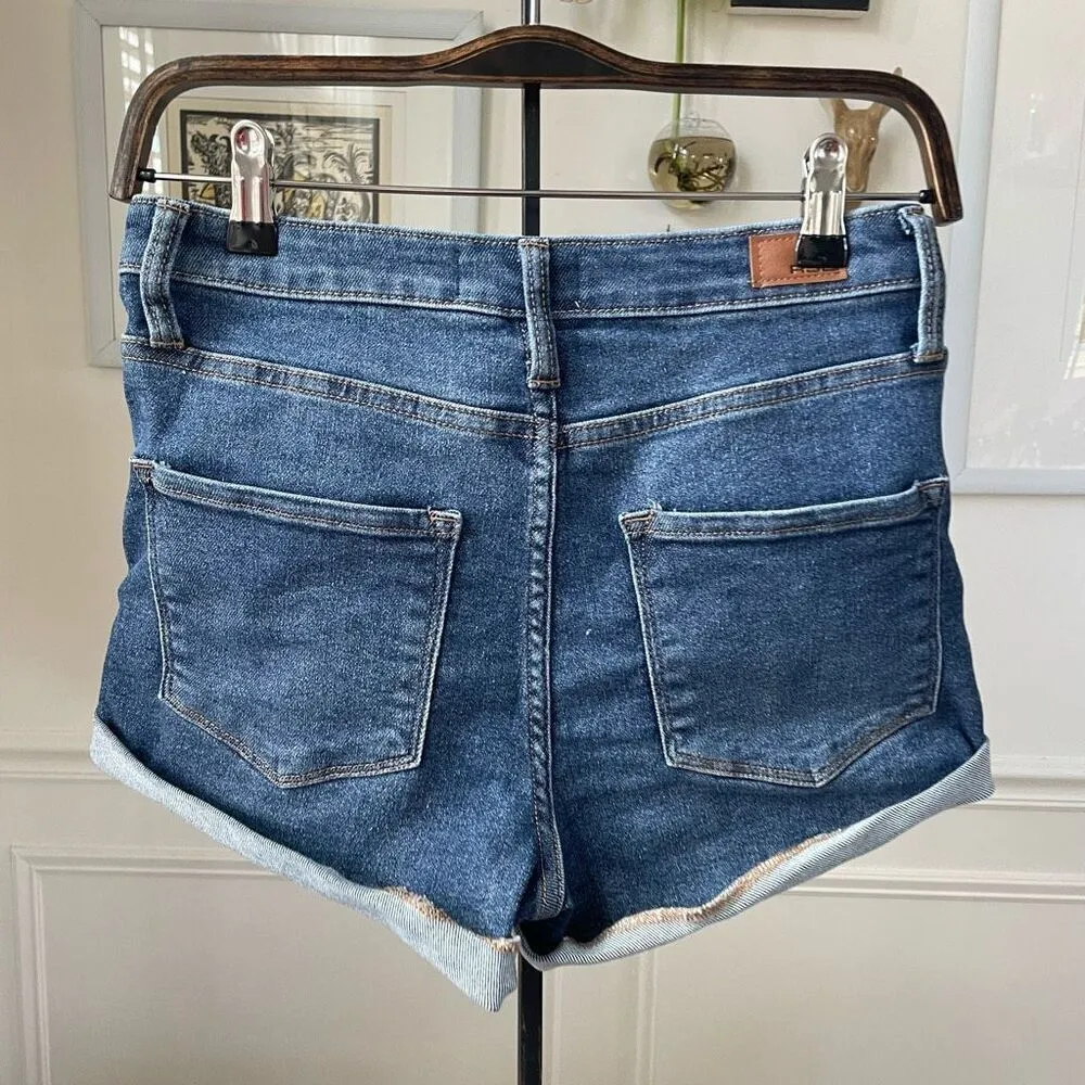 RSQ High Rise Cuffed Denim Shorts 25 - Image 3