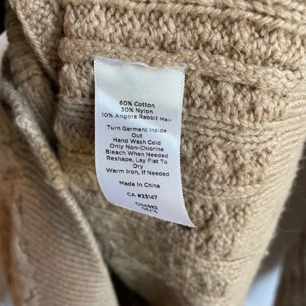 Talbots  Tan Cable Knit Cardigan Sweater - Image 5