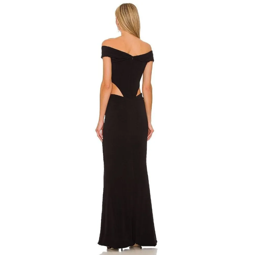 retrofete Giada Dress in Black XLarge New Womens Long Maxi Cutout Gown Size XL - Image 2