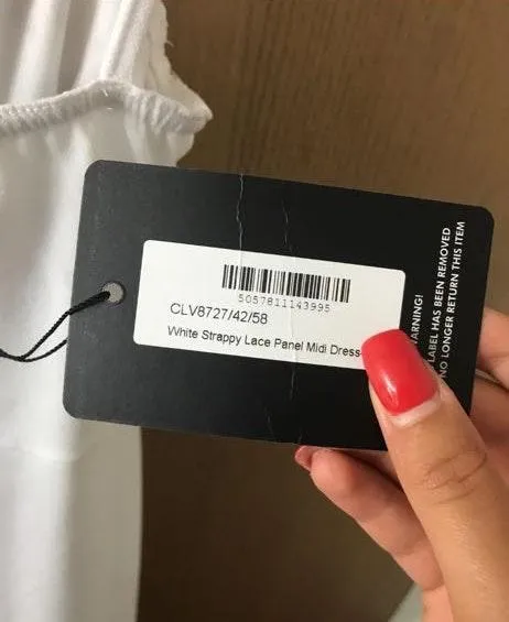 White Strappy Lace Midi Dress  - Image 4