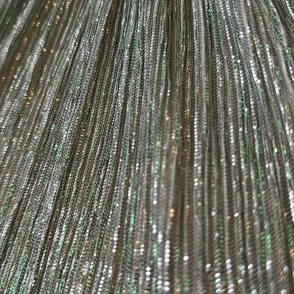 PATBO Halter Neck Bodysuit Sea Green Size Small Going Out Top Shimmer Metallic - Image 5