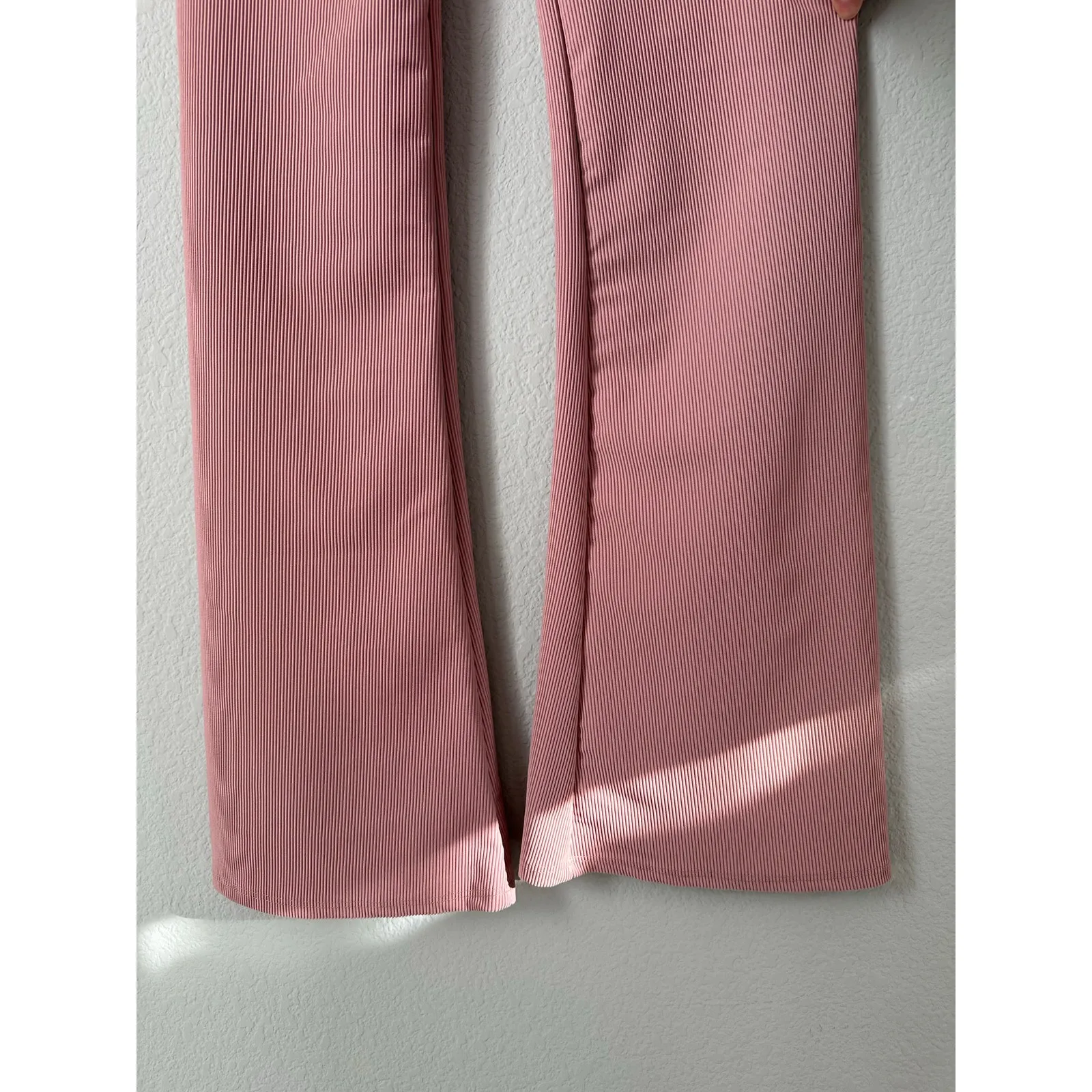 Free People Movement x Onzie Ribbed Slim Flare Leg Dance Leggings Pink Size XS - Image 6