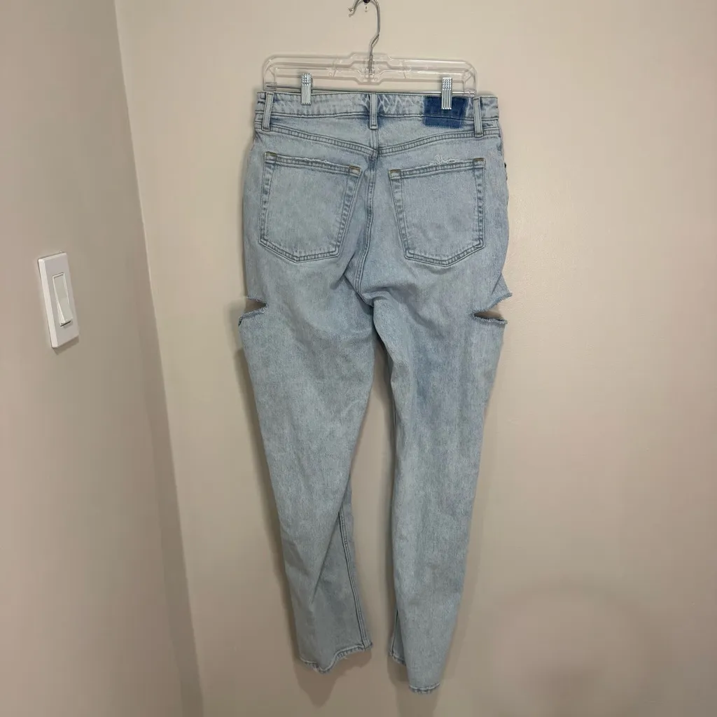 Abercrombie & Fitch The Dad High Rise Jeans with Thigh Slits 10L curve love - Image 2