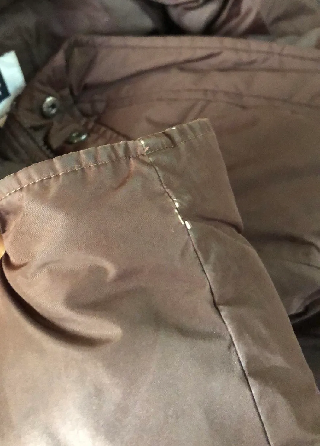 Brown Puffer Jacket with Hood Size Medium - Image 7