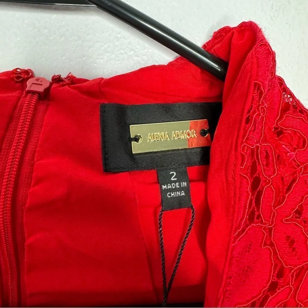 Alexia Admore red lace dress size 2 - Image 4
