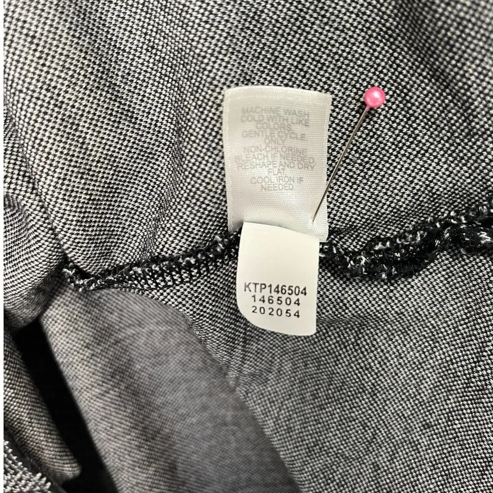 J Jill Top Womens 2X Windowpane Round Neck Long Sleeve Pullover Black Gray - Image 7