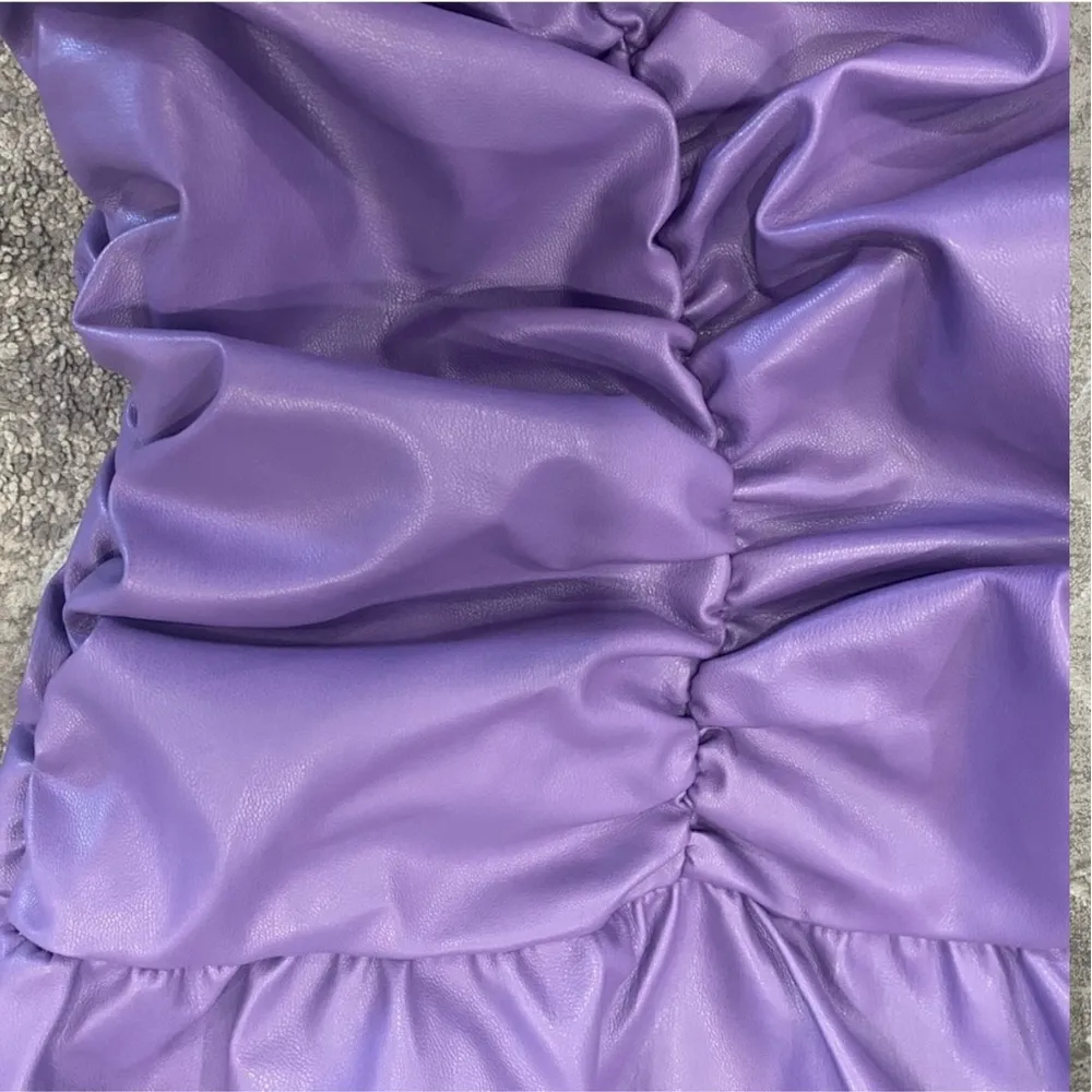 Zara Mini Faux Leather Long Sleeve Dress XS - Image 11