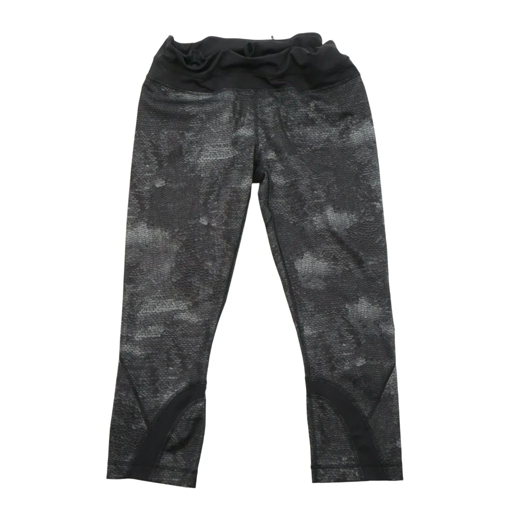 Lululemon Run Inspire Crop II All Full-On Luxtreme Sequin Snake Black Leggings 8 - Image 5