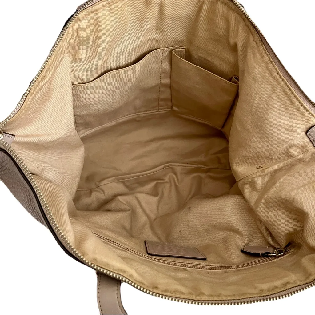 Coach Light Grey ‘Bleeker Cooper’ Pebbled Leather Satchel - Image 8