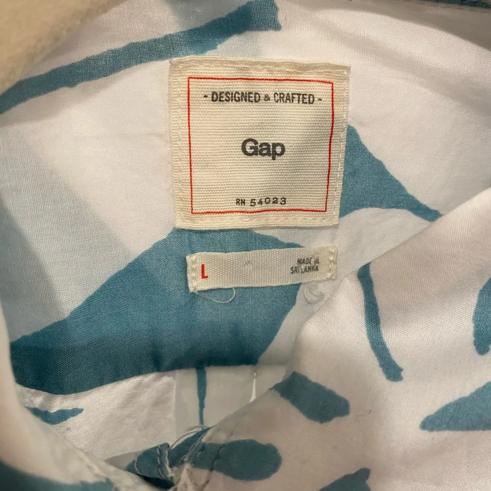 GAP 100% Cotton Long Tab Sleeve Floral Top - Image 3