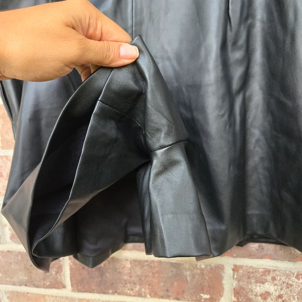 Jason Wu Black Vegan Leather Skort Size Large - Image 4