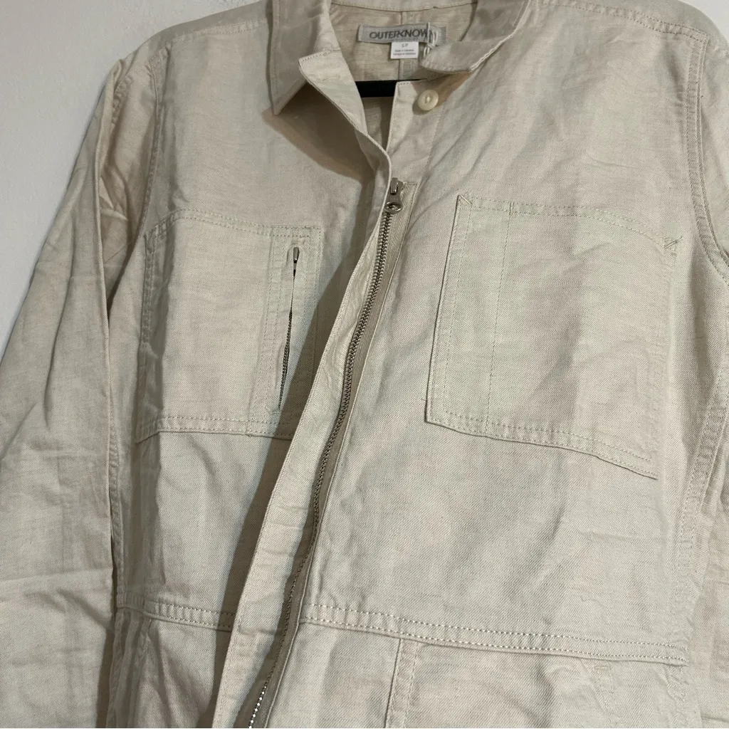 Outerknown Station Suit Shortall Romper Organic Cotton Linen in Natural Small - Image 9