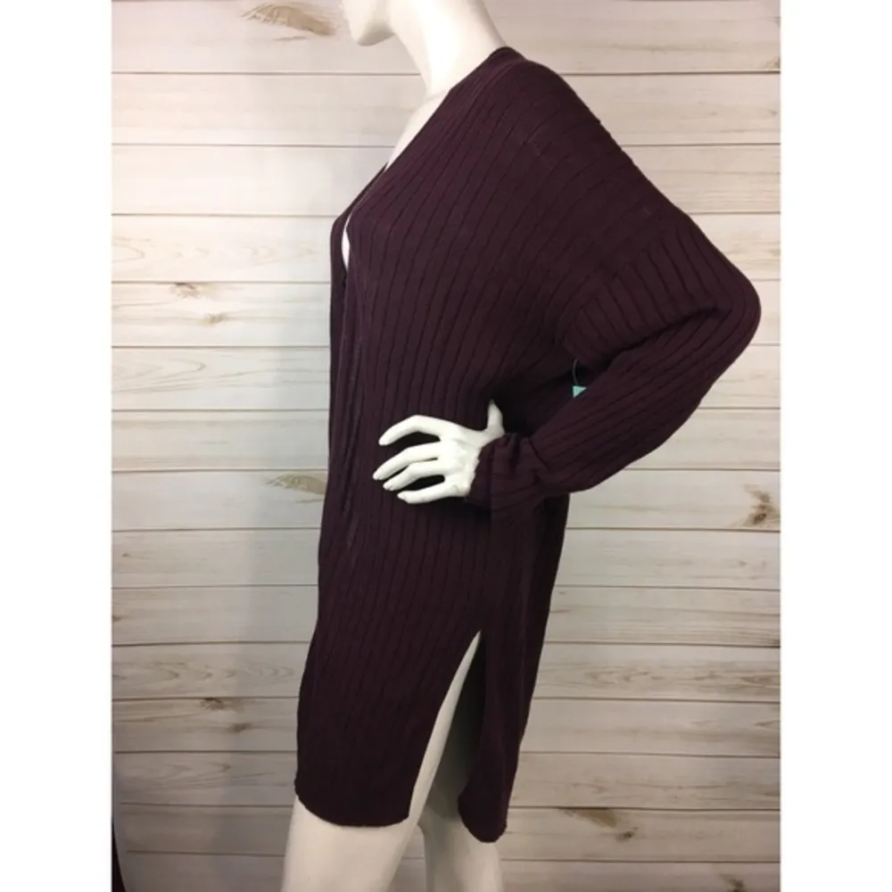 Abound Open Front Long Cardigan With Side slit - Image 3