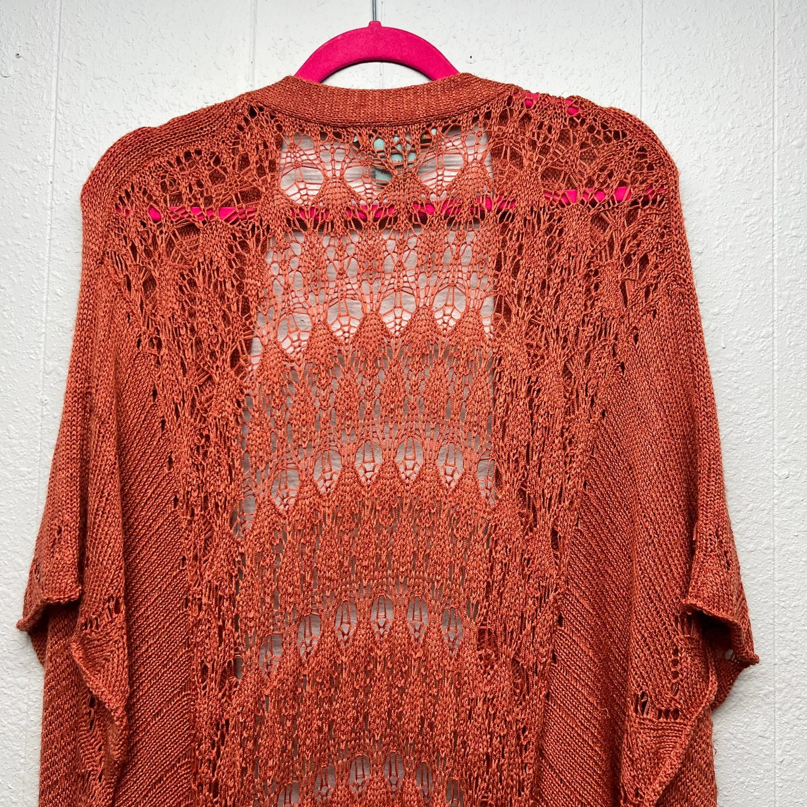 Flying Tomato Fringe Cardigan Womens M/L Open Knit Boho Festival Western Country - Image 8