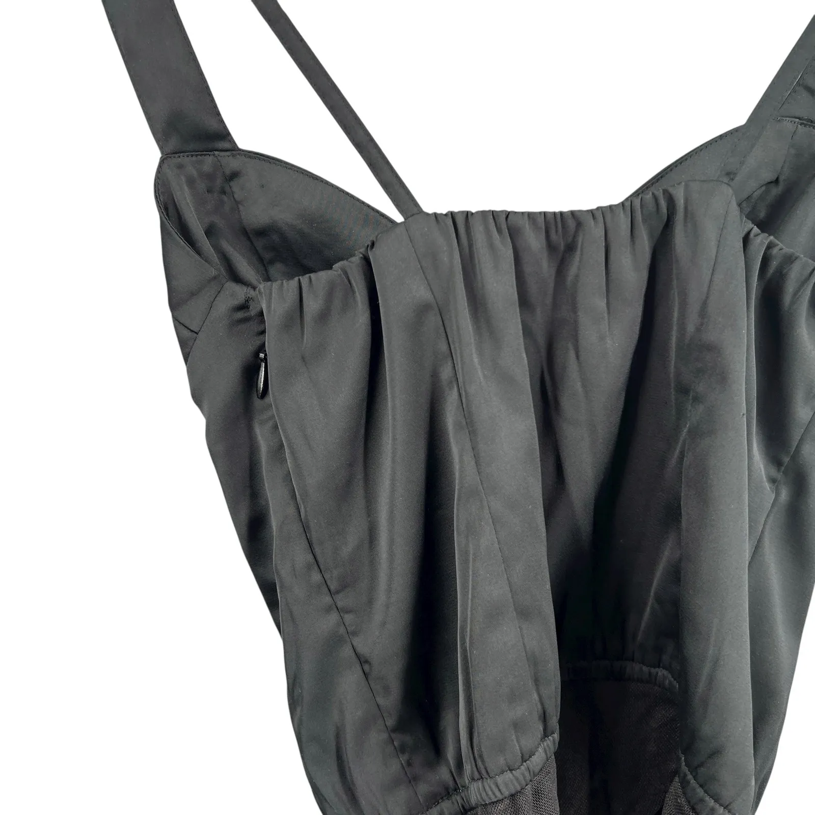 Abercrombie Fitch Black Corset Bustier Bodysuit Thong Mesh XXS - Image 4