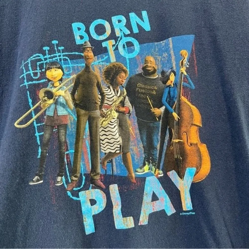 Disney Soul Movie Promo Navy Graphic T-Shirt M Medium Jazz Music Tee - Image 6