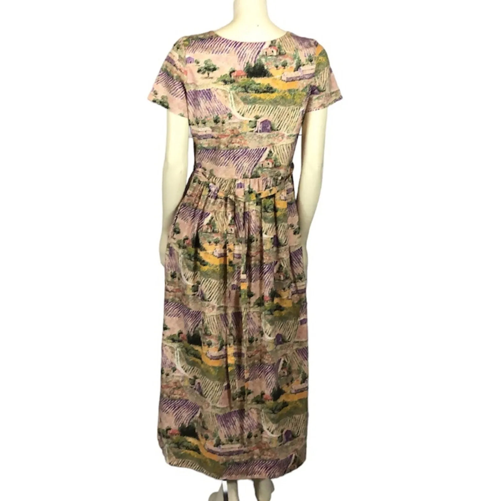 90s Designs by Margaret for O’Shea’s market Ireland, Countryside print dress 6 - Image 8