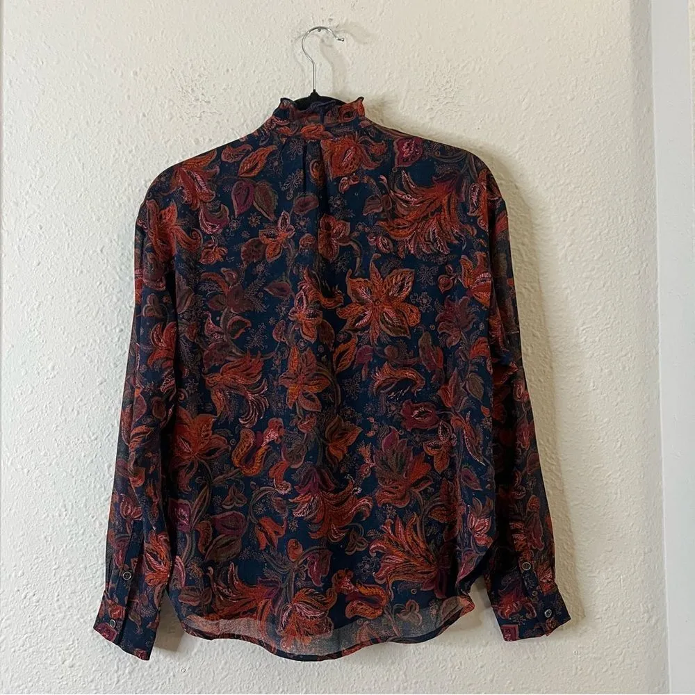 Anthropologie Pilcro The Tavi Floral Buttondown Blouse Top Size XS - Image 9