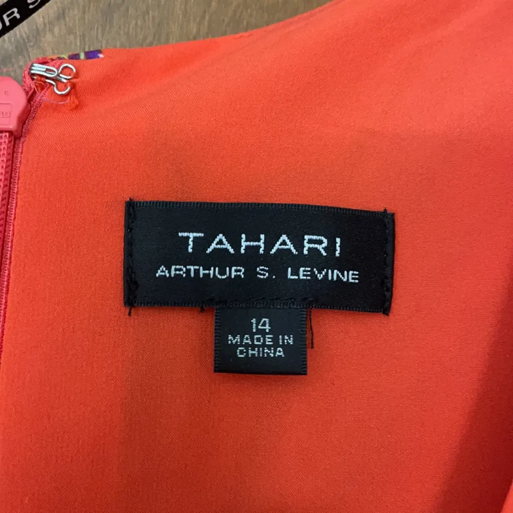 New Tahari ASL Women's Ruffle Sleeve V-Neck Smocked Waist Tiered Dress - Image 9