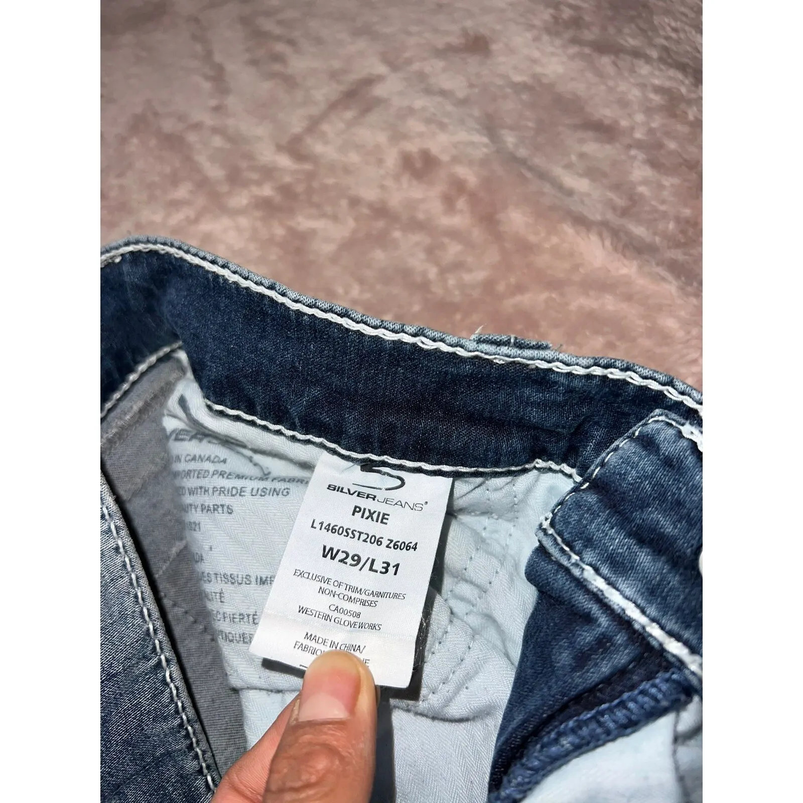 Silver Jean Pixie Womens Jeans Blue Denim Skinny Distressed Size 29 - Image 8