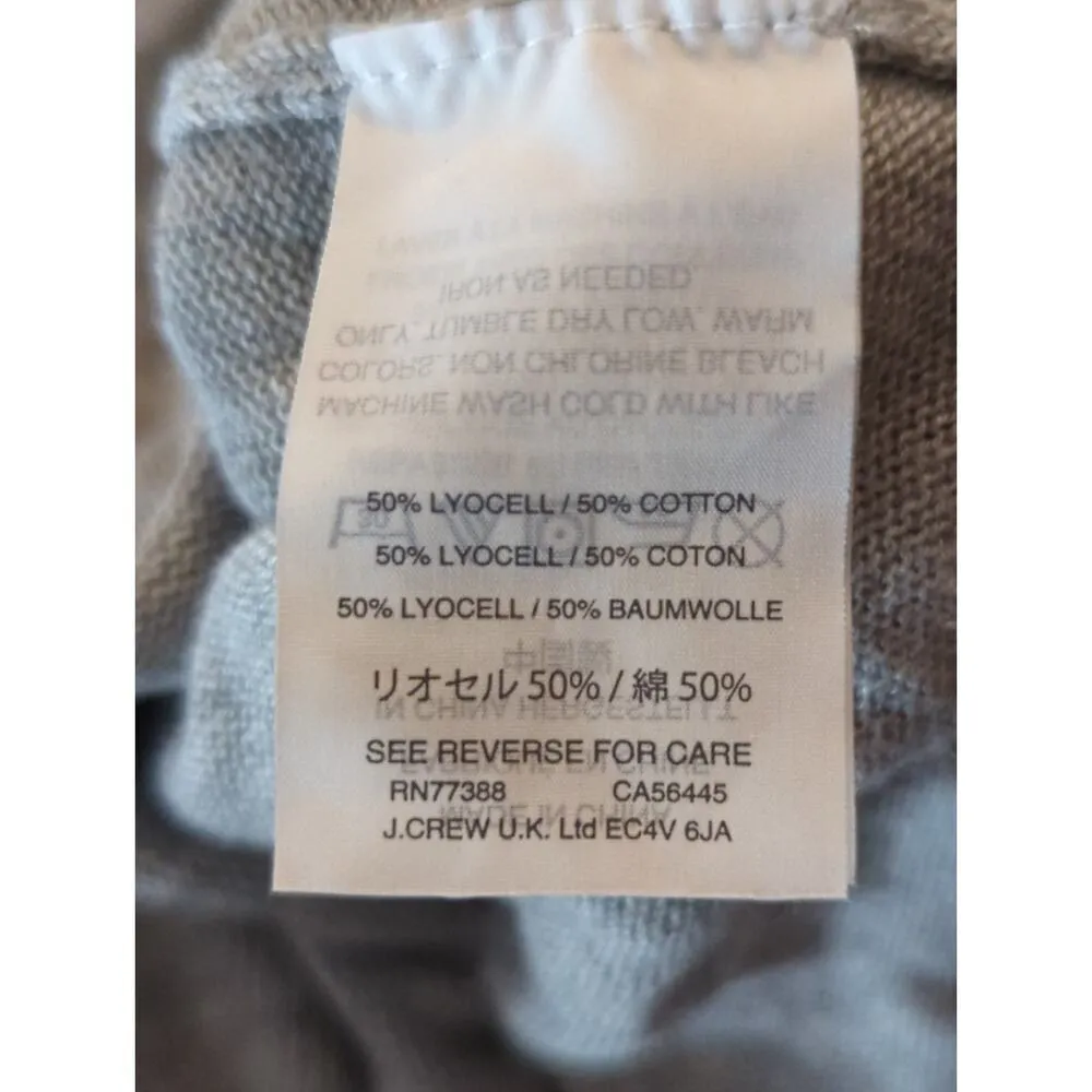 J. Crew Womens Gray Lyocell‎ Cotton Blend Open Cardigan Sweater Lagenlook Size M - Image 6
