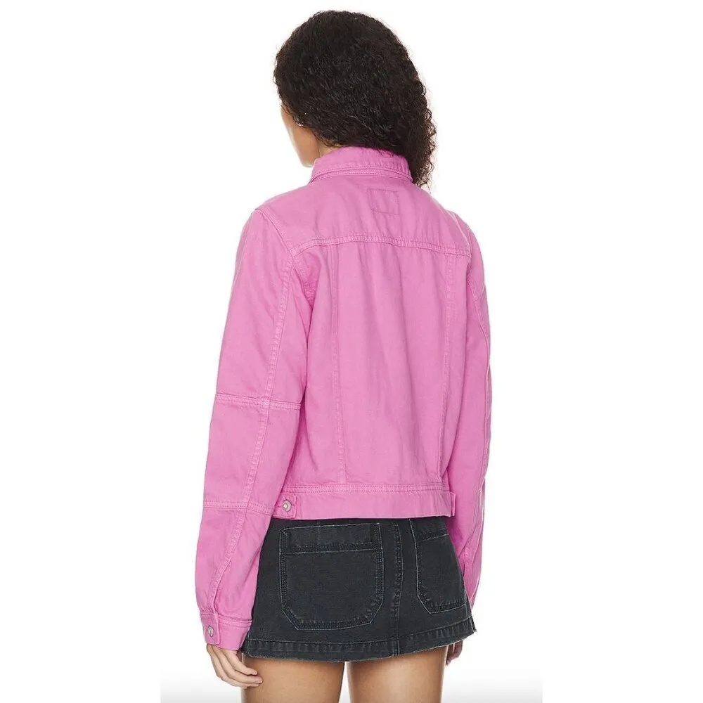 FREE PEOPLE x We The Free Rumors Denim Jacket in Sugar Magnolia Size X-Large - Image 4