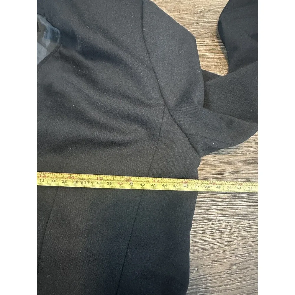 Banana Republic Black Blazer Mandarin Collar Polyester Spandex Blend One Button - Image 5