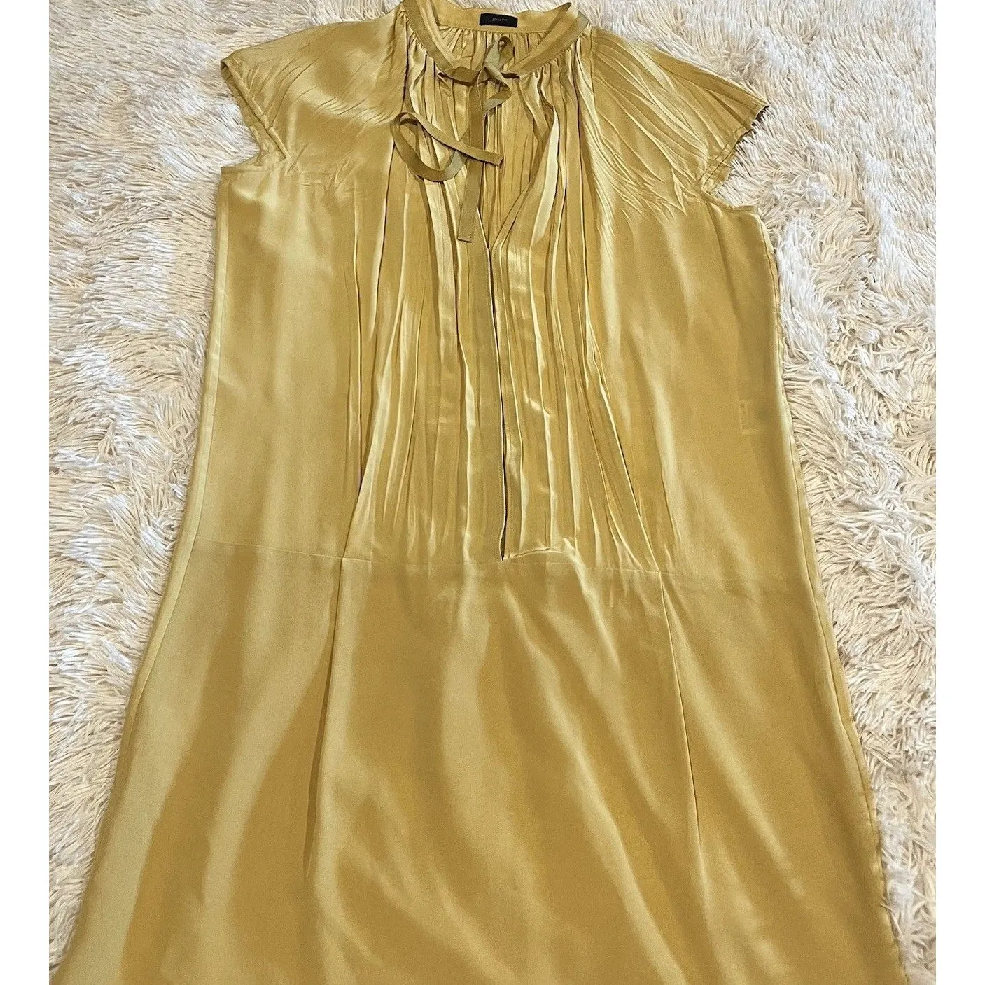Joseph Silk Crepe Dress Women’s US 6 Sleeveless Button Up 38 FR Mustard Yellow - Image 2