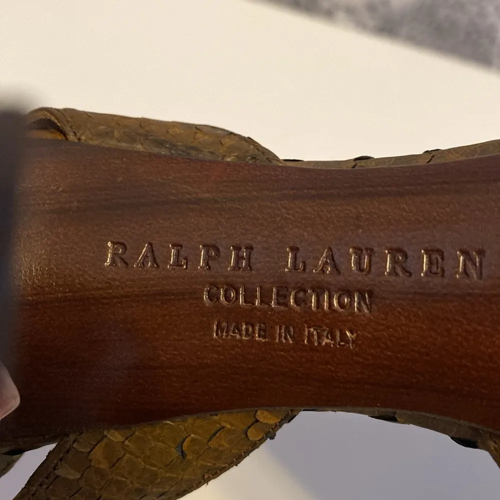 Ralph Lauren Delanna Brown Python Heels - Image 6