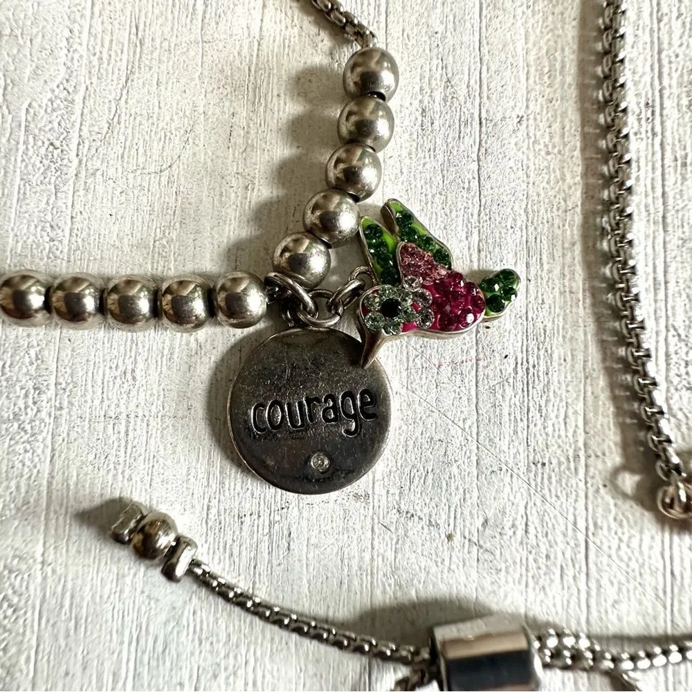 Bundle of 3 silver tone adjustable bracelets - Image 6